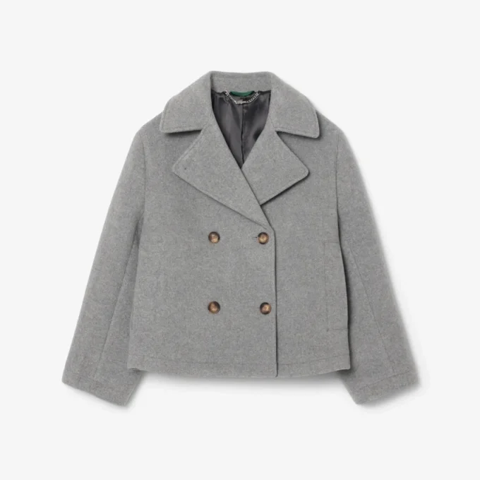 Korte oversized peacoat van wolmix voor dames