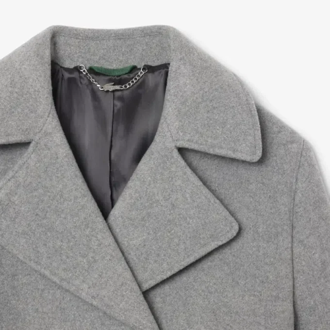 Korte oversized peacoat van wolmix voor dames