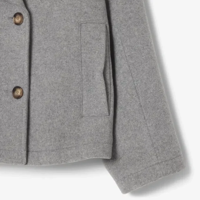 Korte oversized peacoat van wolmix voor dames