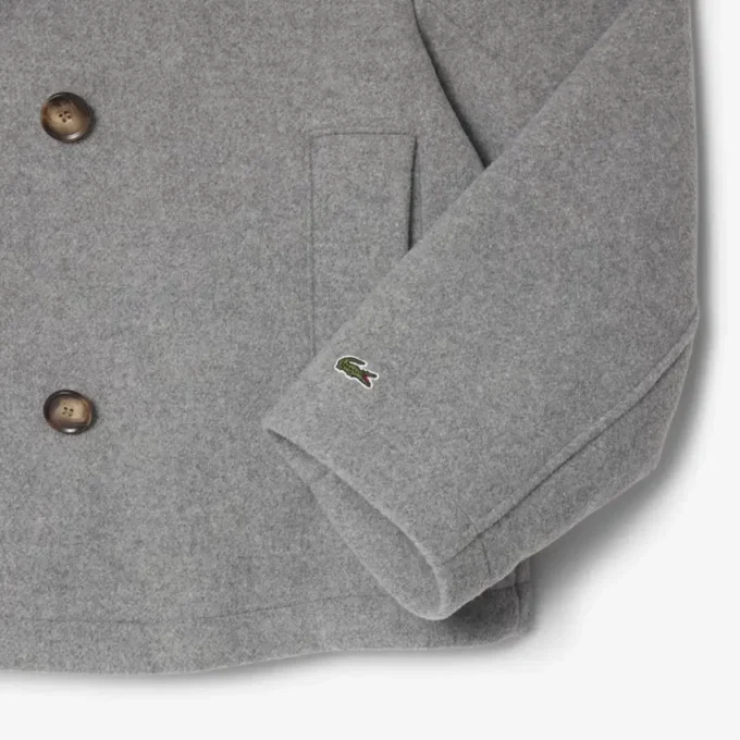 Korte oversized peacoat van wolmix voor dames