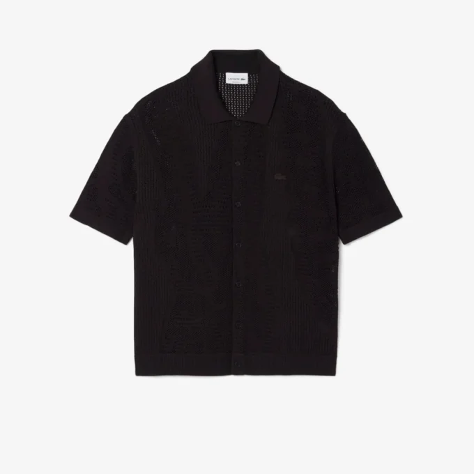 Krokodillen-shirt met kanten breiwerk