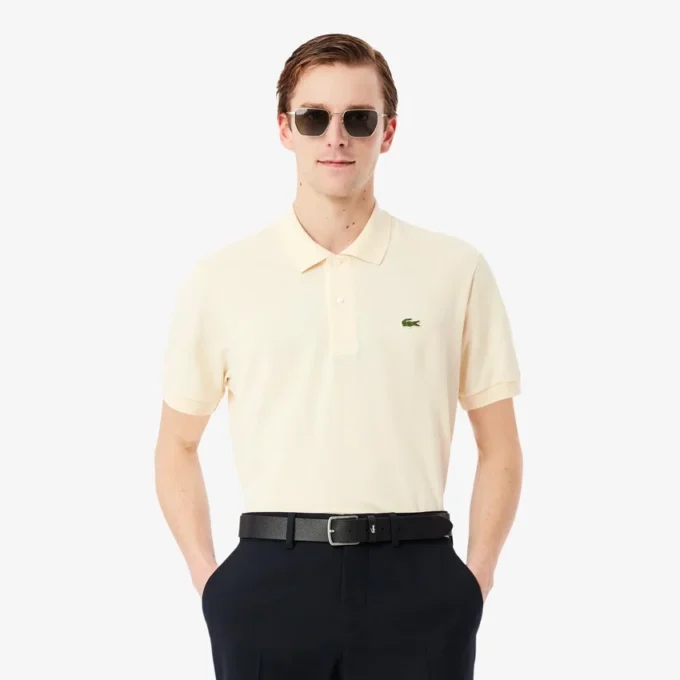 L.12.12 Light Piqué-polo met klassieke pasvorm voor heren