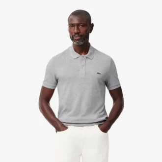 L.12.12 Piqué-polo voor heren met slanke pasvorm