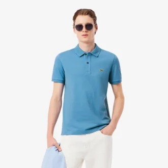 L.12.12 Piqué-polo voor heren met slanke pasvorm