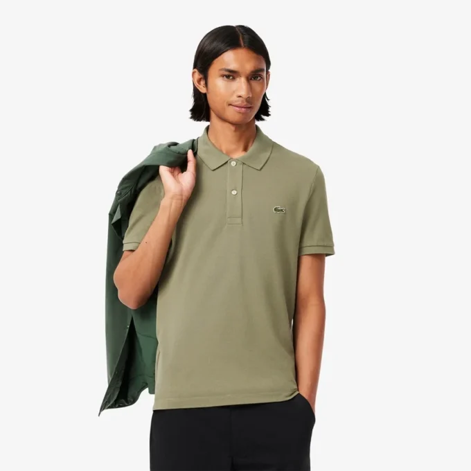 L.12.12 Piqué-polo voor heren met slanke pasvorm