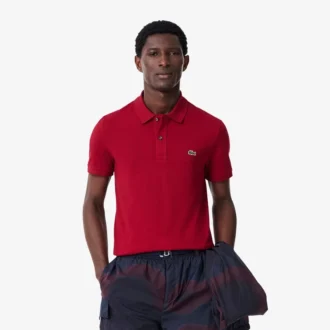 L.12.12 Piqué-polo voor heren met slanke pasvorm