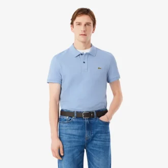 L.12.12 Piqué-polo voor heren met slanke pasvorm