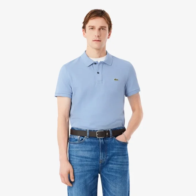 L.12.12 Piqué-polo voor heren met slanke pasvorm