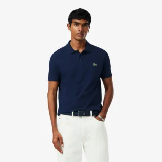 L.12.12 Piqué-polo voor heren met slanke pasvorm