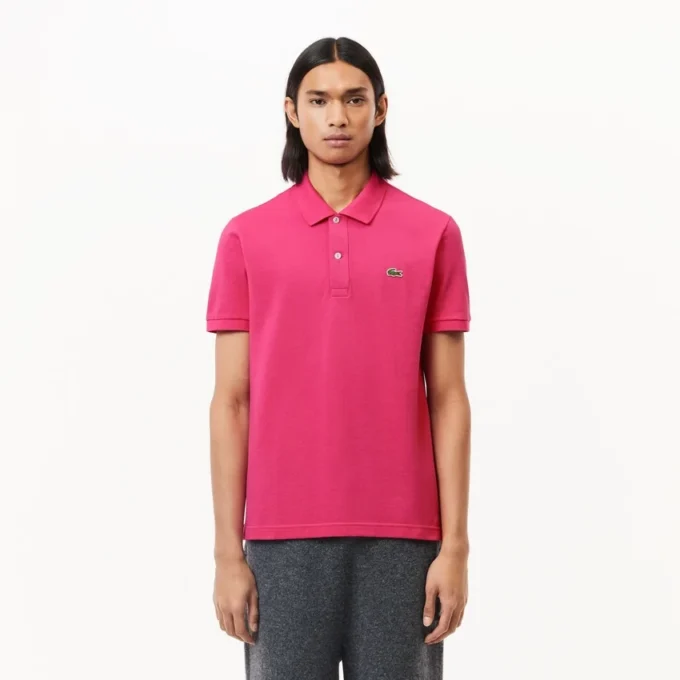 L.12.12 Piqué-polo voor heren met slanke pasvorm