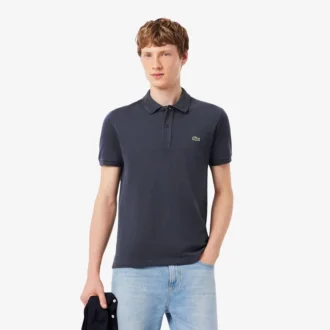 L.12.12 Piqué-polo voor heren met slanke pasvorm