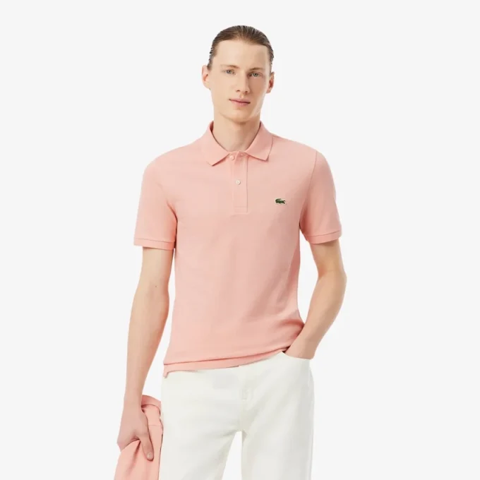 L.12.12 Piqué-polo voor heren met slanke pasvorm