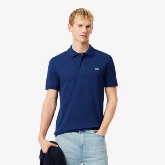 L.12.12 Piqué-polo voor heren met slanke pasvorm