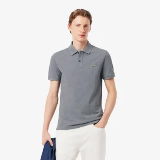L.12.12 Piqué-polo voor heren met slanke pasvorm