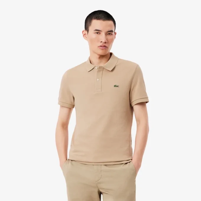 L.12.12 Piqué-polo voor heren met slanke pasvorm