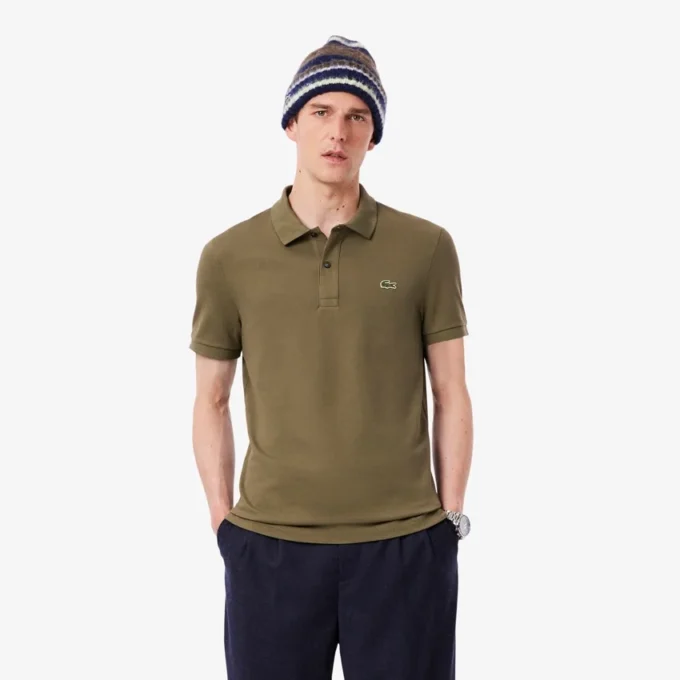 L.12.12 Piqué-polo voor heren met slanke pasvorm