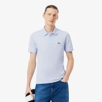 L.12.12 Piqué-polo voor heren met slanke pasvorm