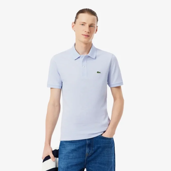 L.12.12 Piqué-polo voor heren met slanke pasvorm
