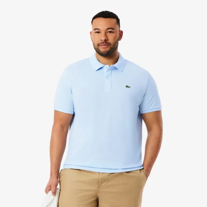 L.12.12 Piqué-polo voor heren met slanke pasvorm