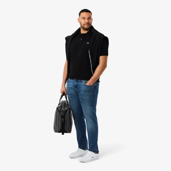 L.12.12 Piqué-polo voor heren met slanke pasvorm