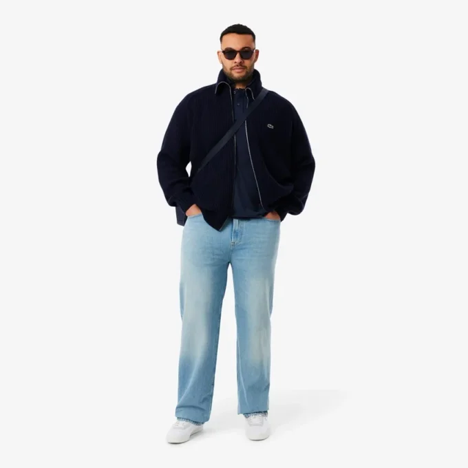 L.12.12 Piqué-polo voor heren met slanke pasvorm