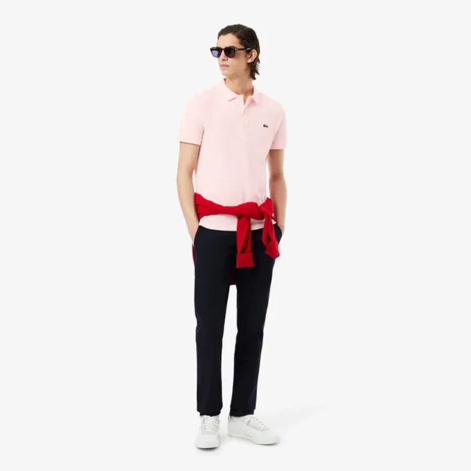 L.12.12 Piqué-polo voor heren met slanke pasvorm