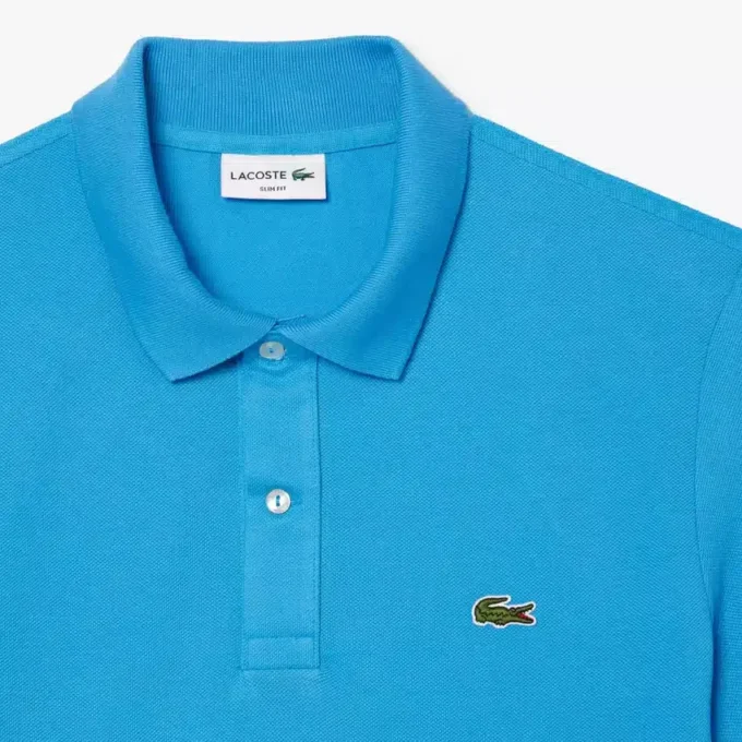 L.12.12 Piqué-polo voor heren met slanke pasvorm
