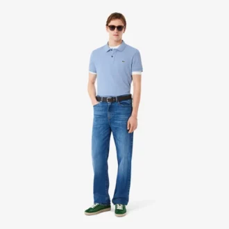 L.12.12 Piqué-polo voor heren met slanke pasvorm