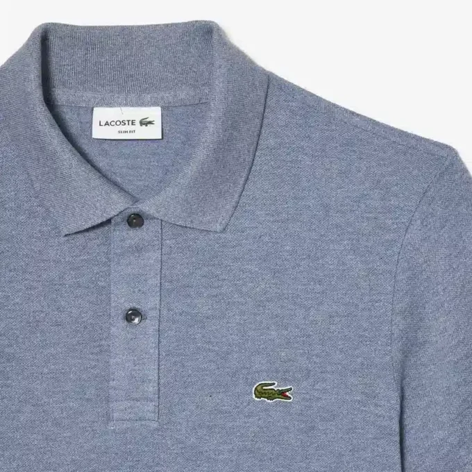 L.12.12 Piqué-polo voor heren met slanke pasvorm