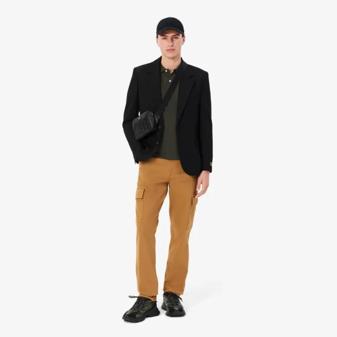 L.12.12 Piqué-polo voor heren met slanke pasvorm