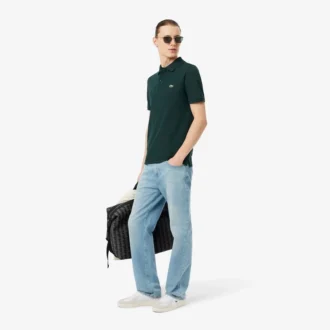 L.12.12 Piqué-polo voor heren met slanke pasvorm