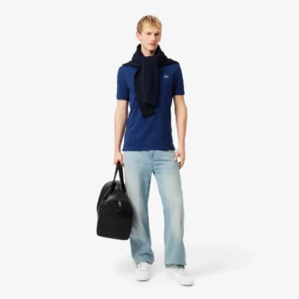 L.12.12 Piqué-polo voor heren met slanke pasvorm