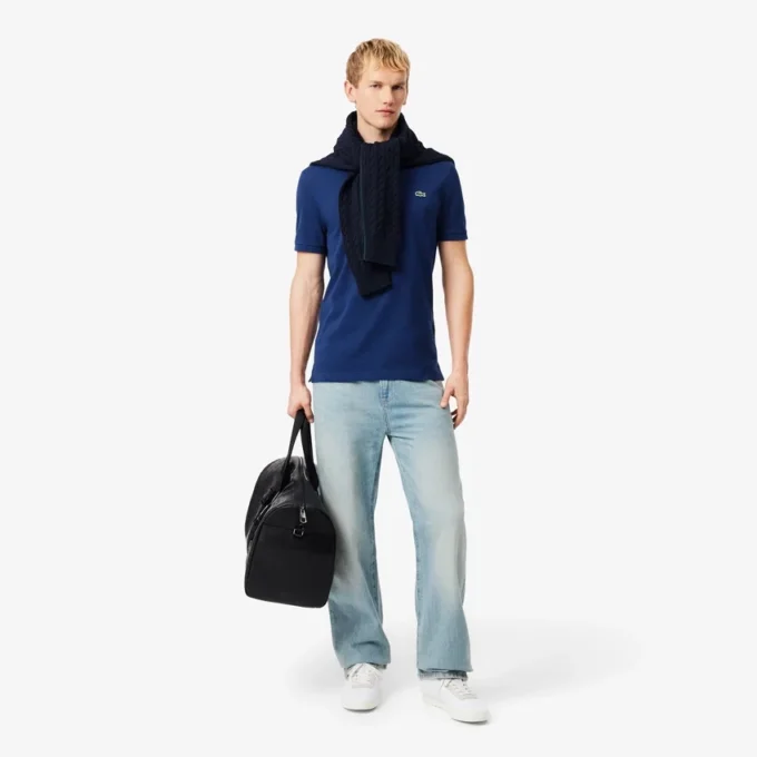 L.12.12 Piqué-polo voor heren met slanke pasvorm