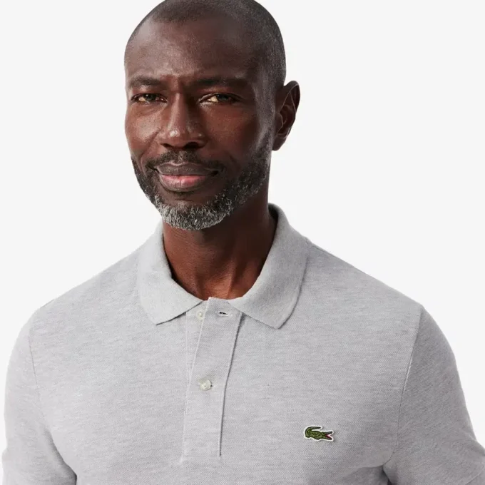 L.12.12 Piqué-polo voor heren met slanke pasvorm