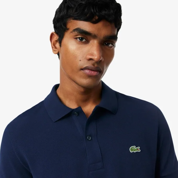 L.12.12 Piqué-polo voor heren met slanke pasvorm