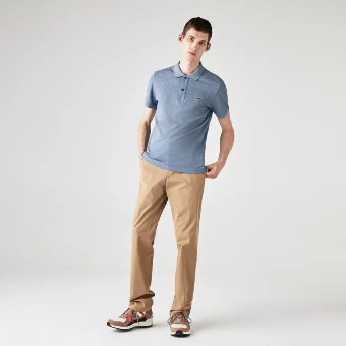 L.12.12 Piqué-polo voor heren met slanke pasvorm
