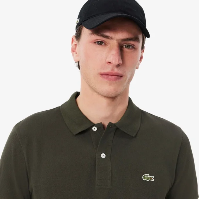 L.12.12 Piqué-polo voor heren met slanke pasvorm