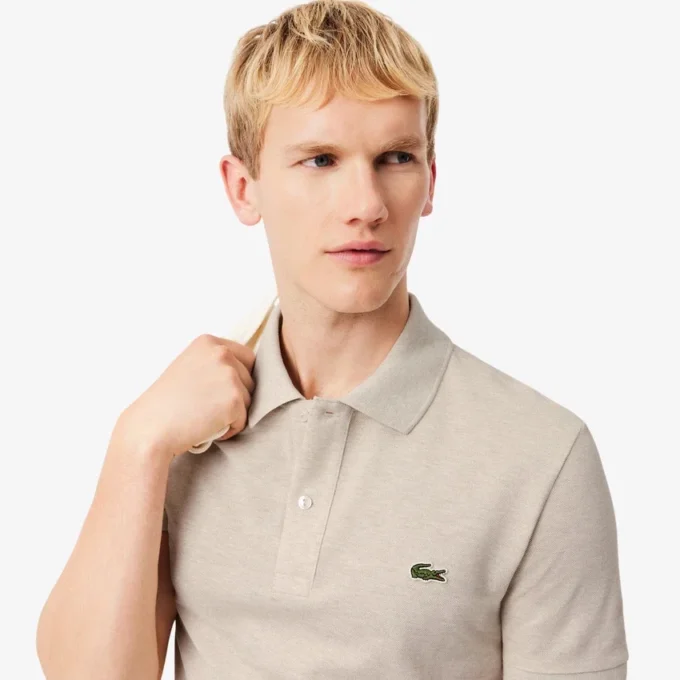 L.12.12 Piqué-polo voor heren met slanke pasvorm