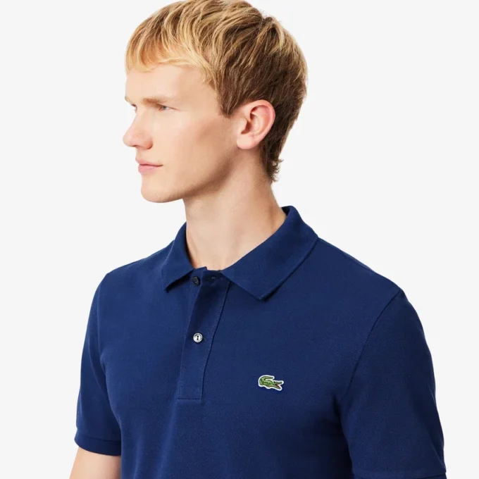 L.12.12 Piqué-polo voor heren met slanke pasvorm