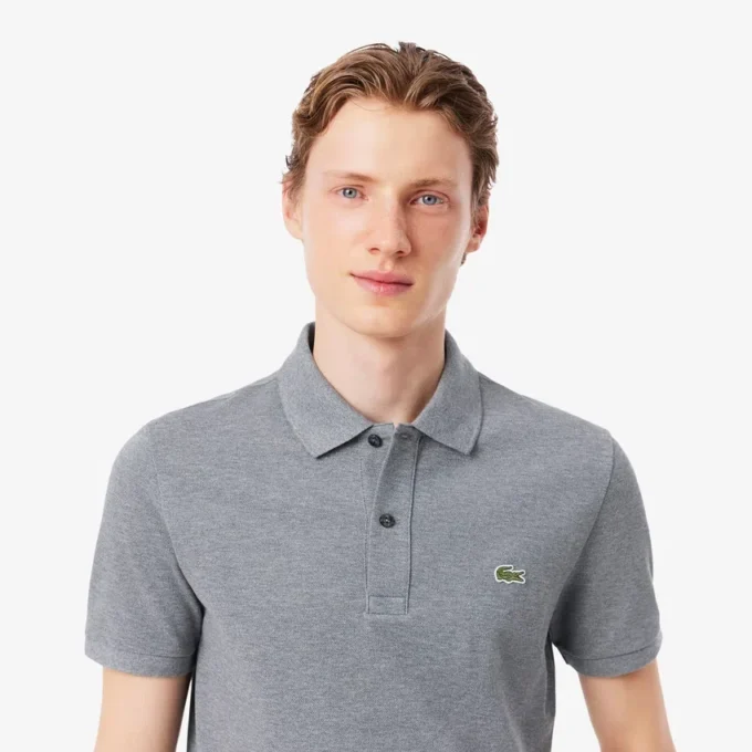 L.12.12 Piqué-polo voor heren met slanke pasvorm