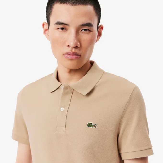 L.12.12 Piqué-polo voor heren met slanke pasvorm