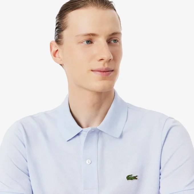 L.12.12 Piqué-polo voor heren met slanke pasvorm