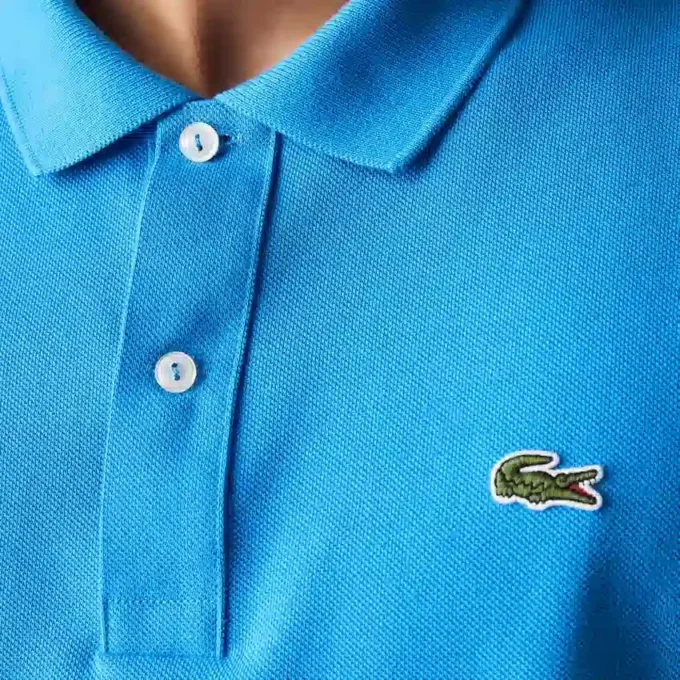 L.12.12 Piqué-polo voor heren met slanke pasvorm