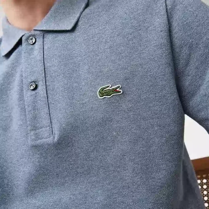 L.12.12 Piqué-polo voor heren met slanke pasvorm