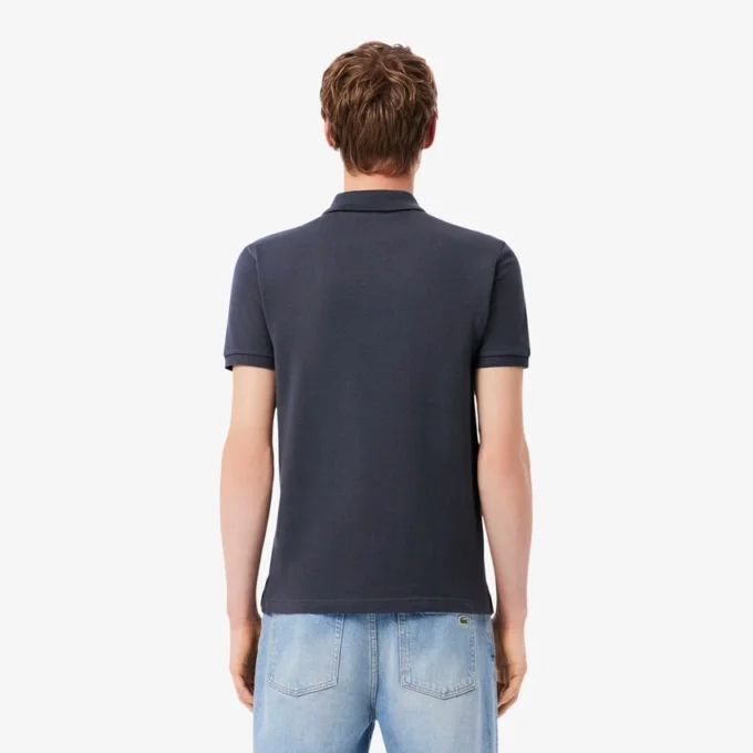 L.12.12 Piqué-polo voor heren met slanke pasvorm