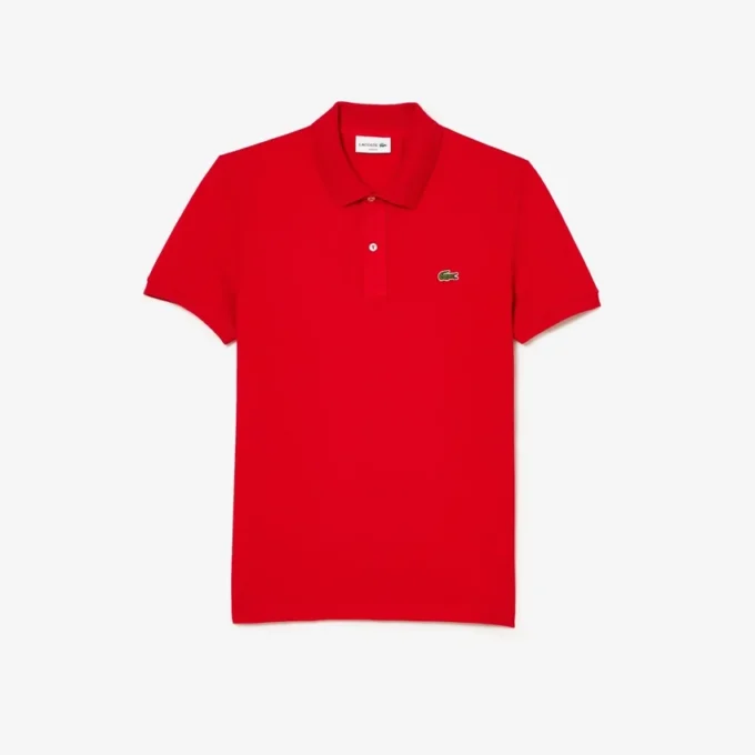 L.12.12 Piqué-polo voor heren met slanke pasvorm