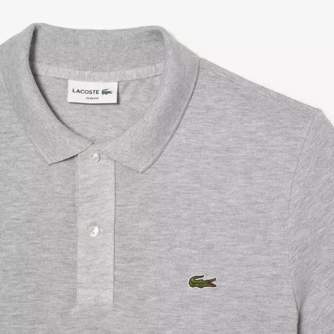 L.12.12 Piqué-polo voor heren met slanke pasvorm