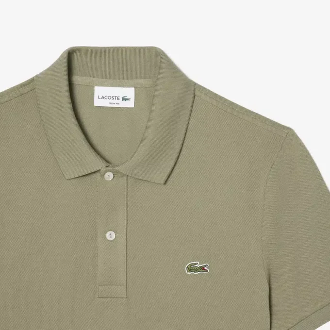 L.12.12 Piqué-polo voor heren met slanke pasvorm