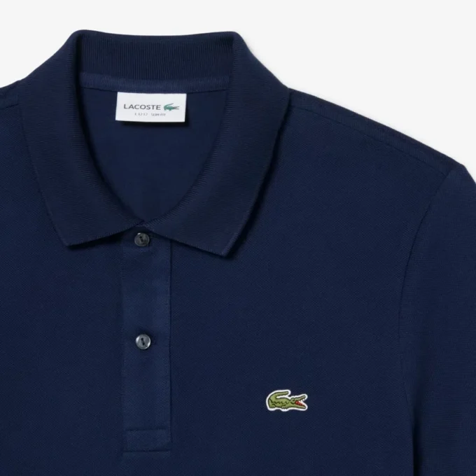 L.12.12 Piqué-polo voor heren met slanke pasvorm