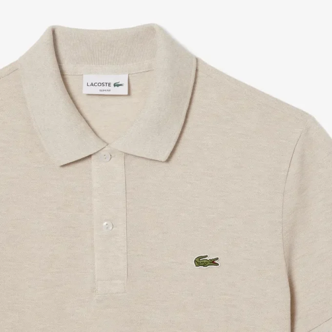 L.12.12 Piqué-polo voor heren met slanke pasvorm